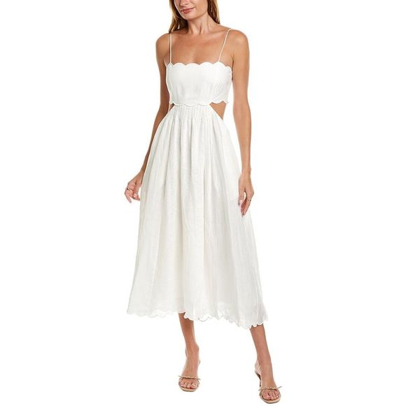 Zimmermann Dresses & Skirts - Zimmermann Scalloped Linen Midi Dress